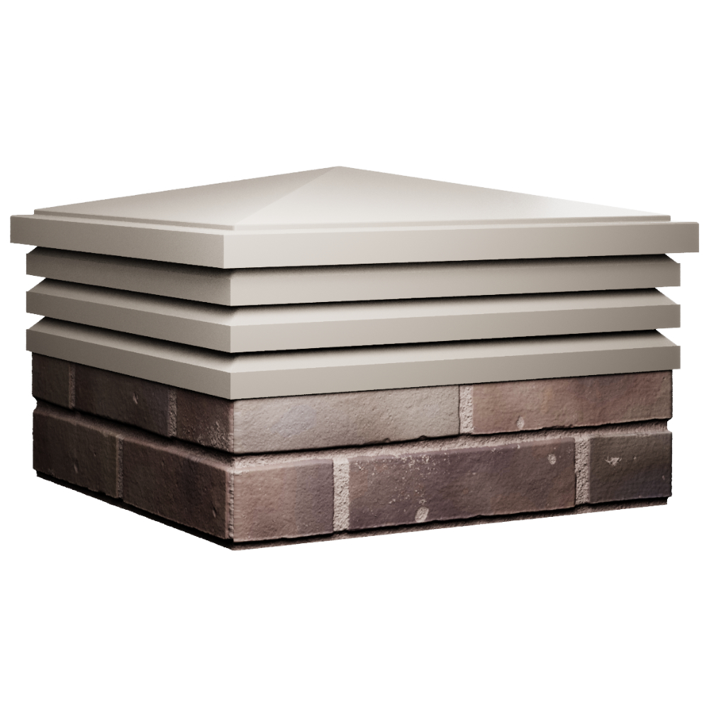 Колпак Zking Бона ХайТек Бежевый на столб 2х2 кирпича (513х513мм) в Бийске фото