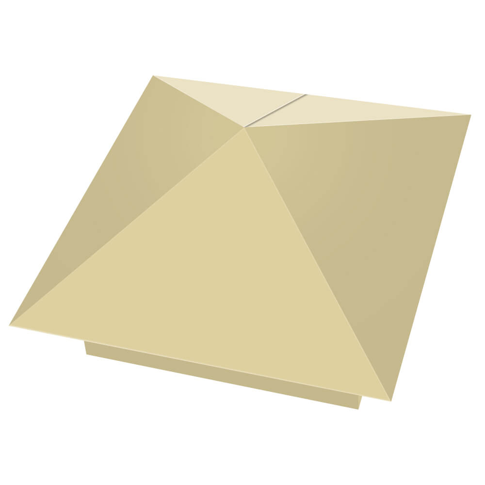 Колпак металлический 400х400мм RAL1014 Бежевый заборный Бийск фото