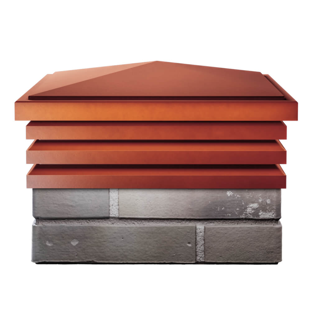 Колпак Zking Бона ХайТек Красный на столб 1.5х1.5 кирпича (385х385мм) Бийск фото