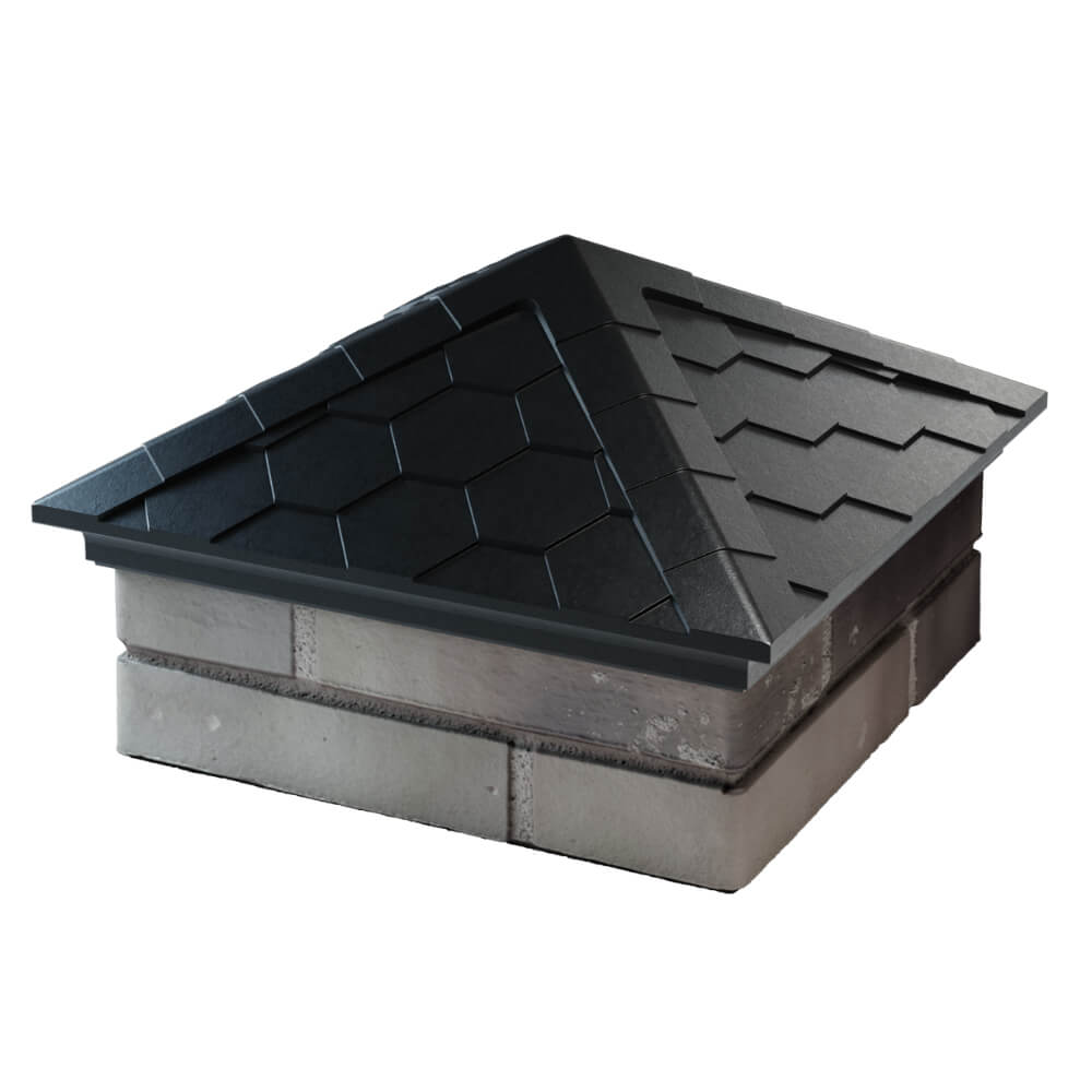 Колпак Zking Эверест Черный на столб 1.5х1.5 кирпича (390х390мм) в Бийске фото