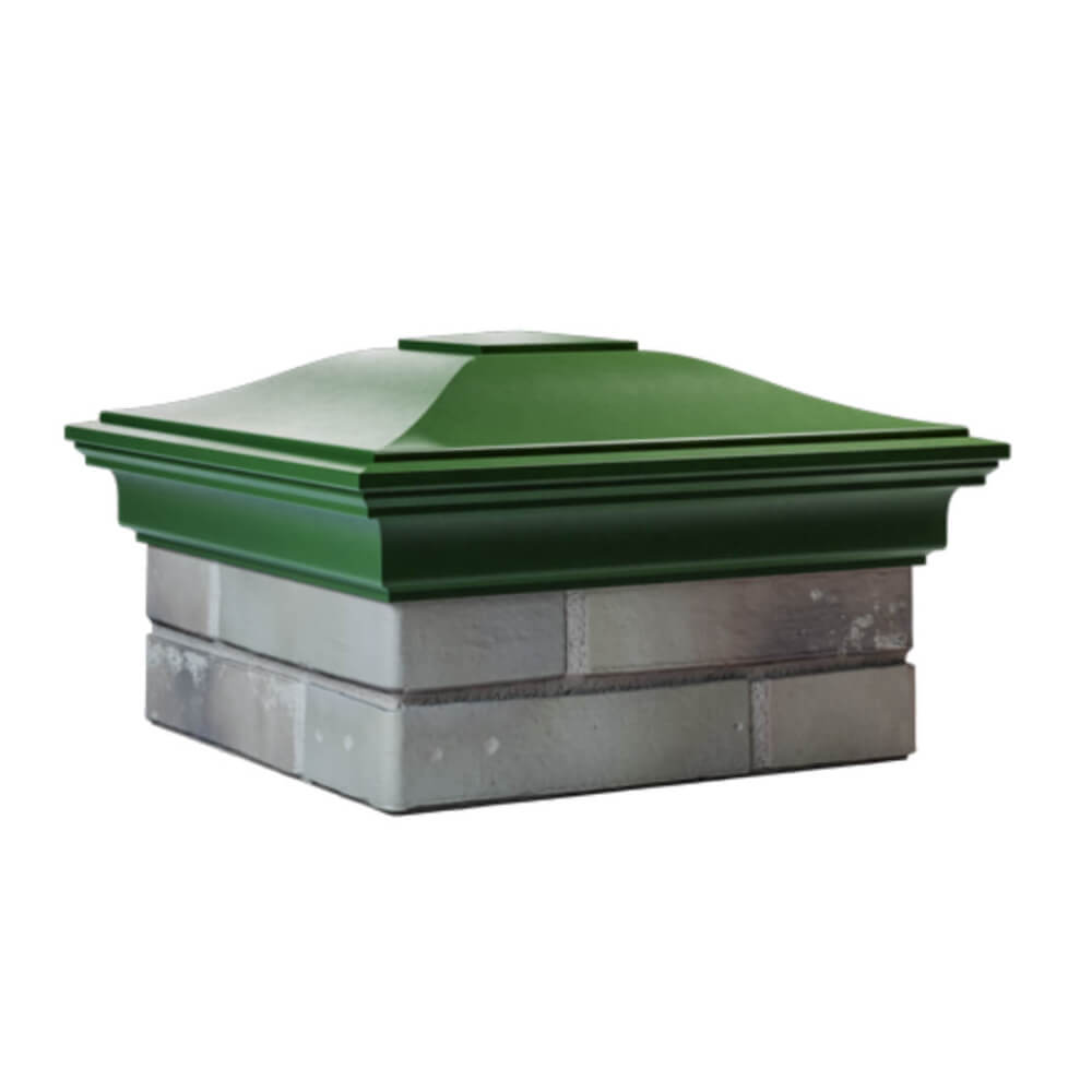 Колпак Zking Монблан Зеленый на столб 1.5х1.5 еврокирпича 0.7НФ (355х355мм) в Бийске фото