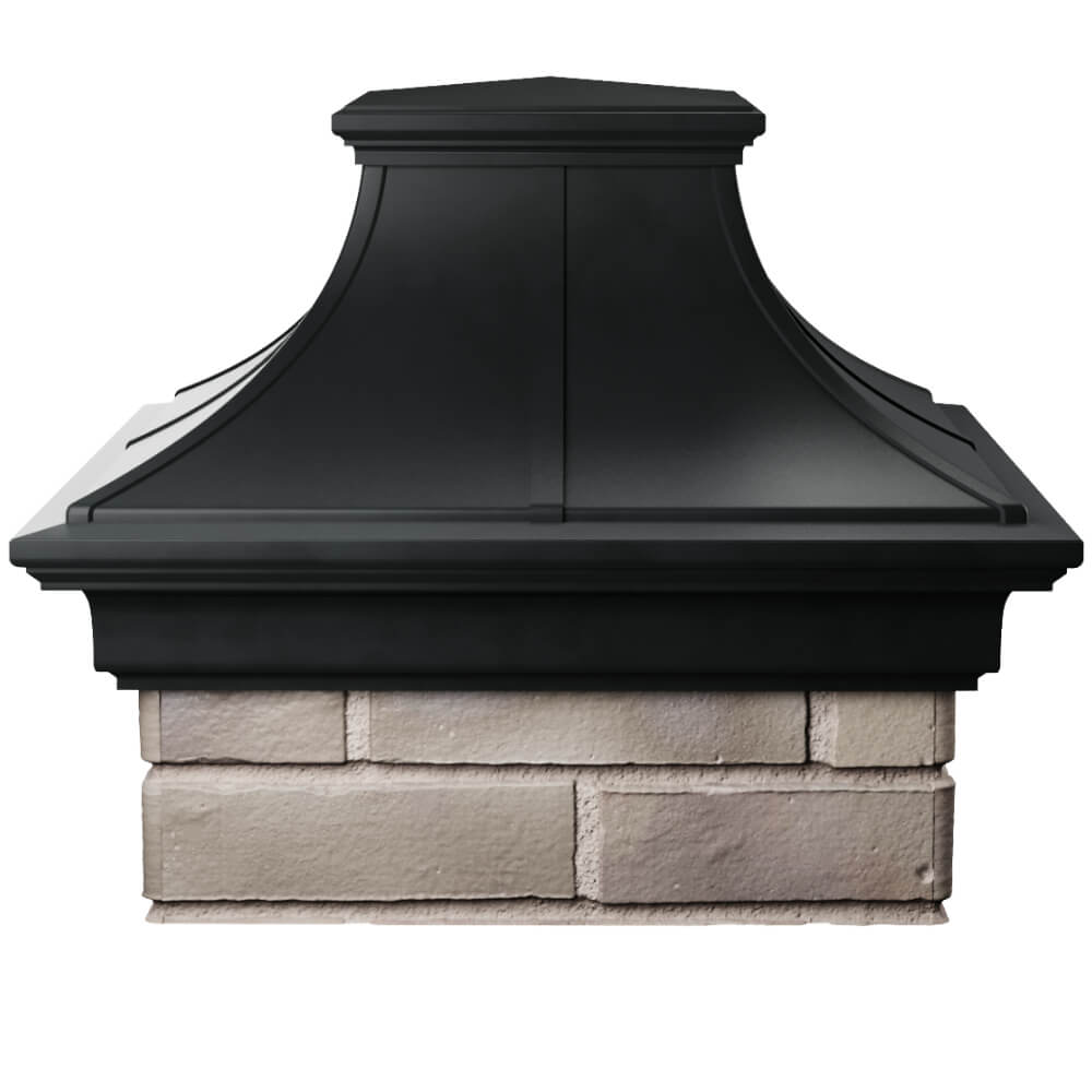 Колпак Zking Монблан Премиум Черный на столб 1.5х1.5 кирпича (385х385мм) Бийск фото