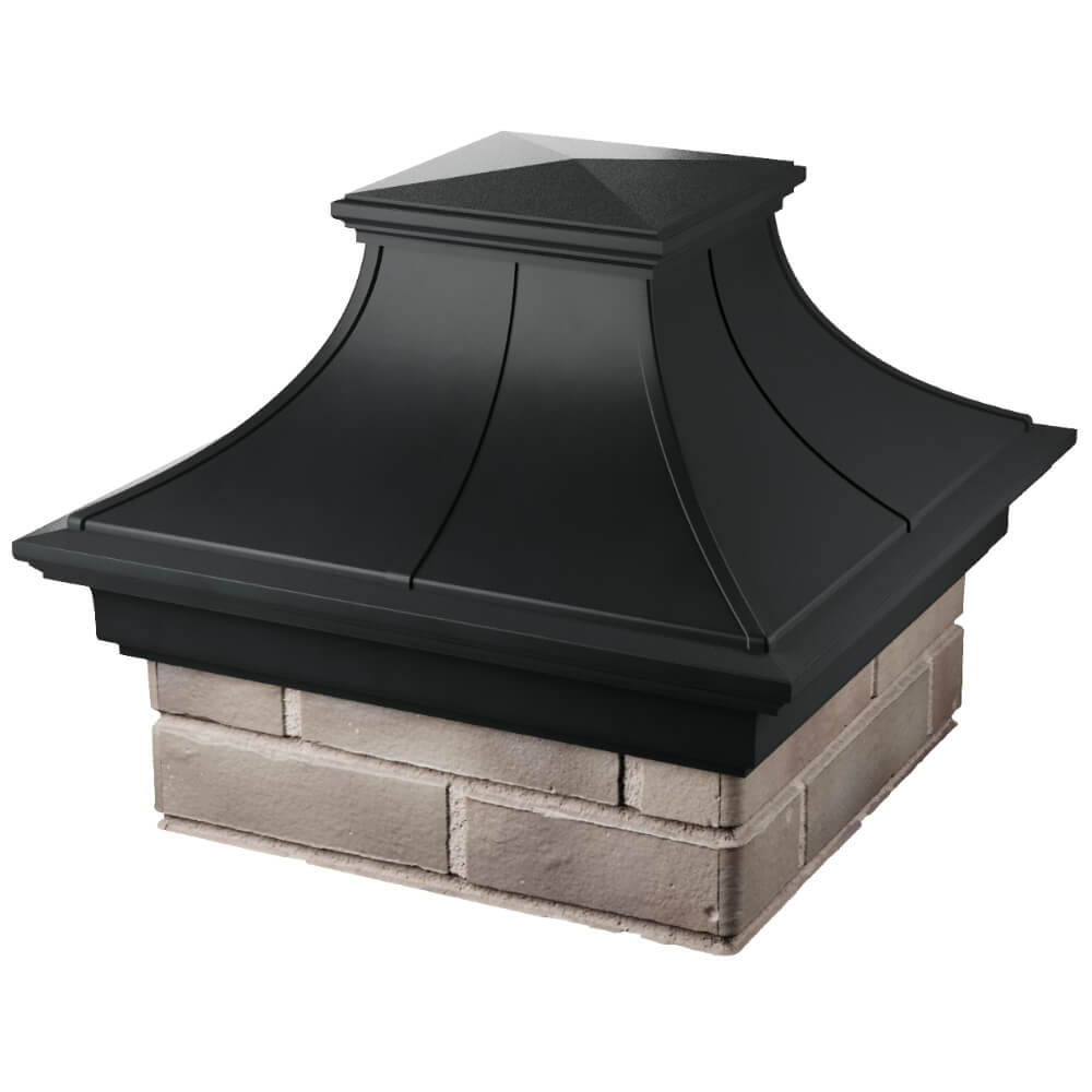 Колпак Zking Монблан Премиум Черный на столб 1.5х1.5 кирпича (385х385мм) в Бийске фото