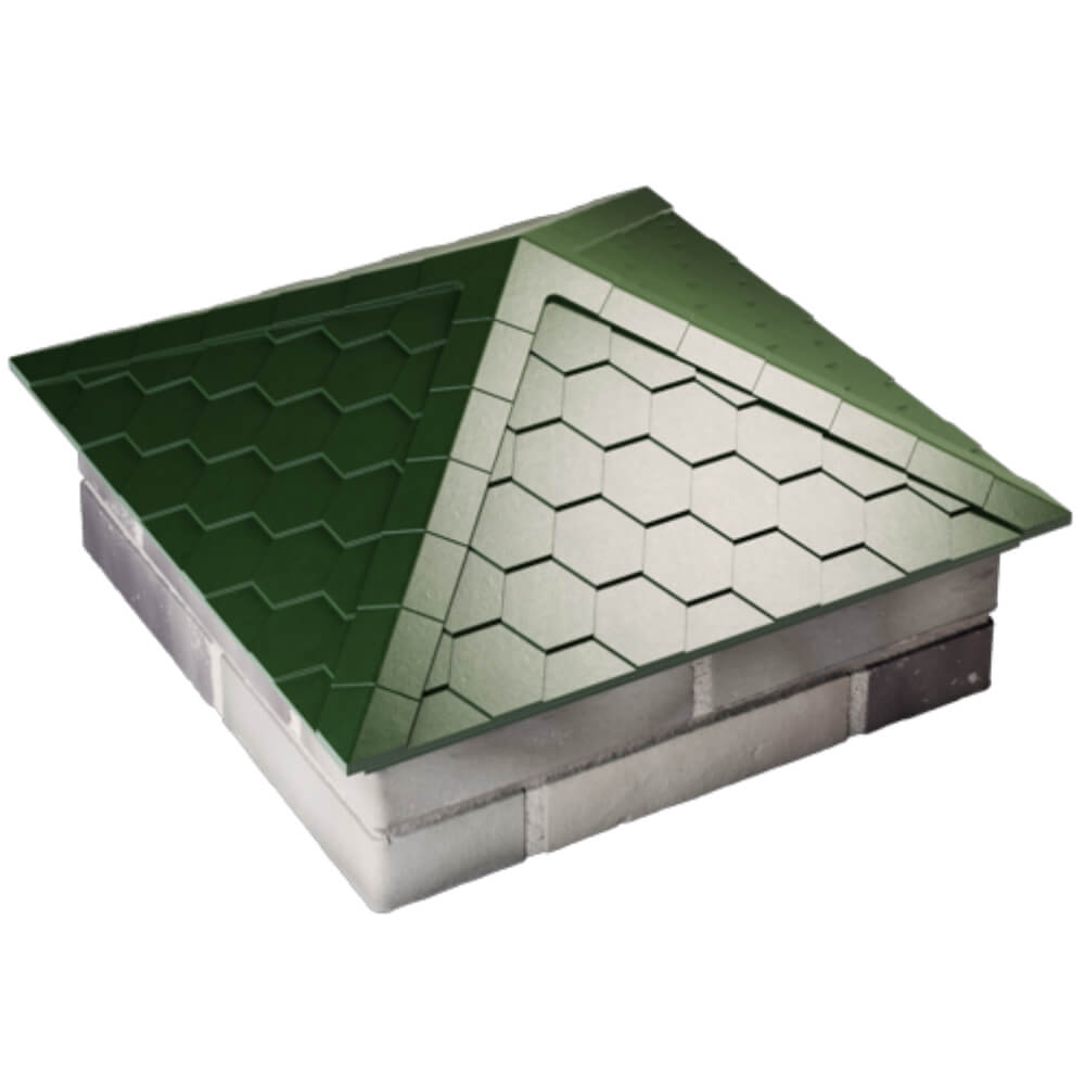 Колпак Zking Эверест Зеленый на столб 2х2 кирпича (535х535мм) Бийск фото