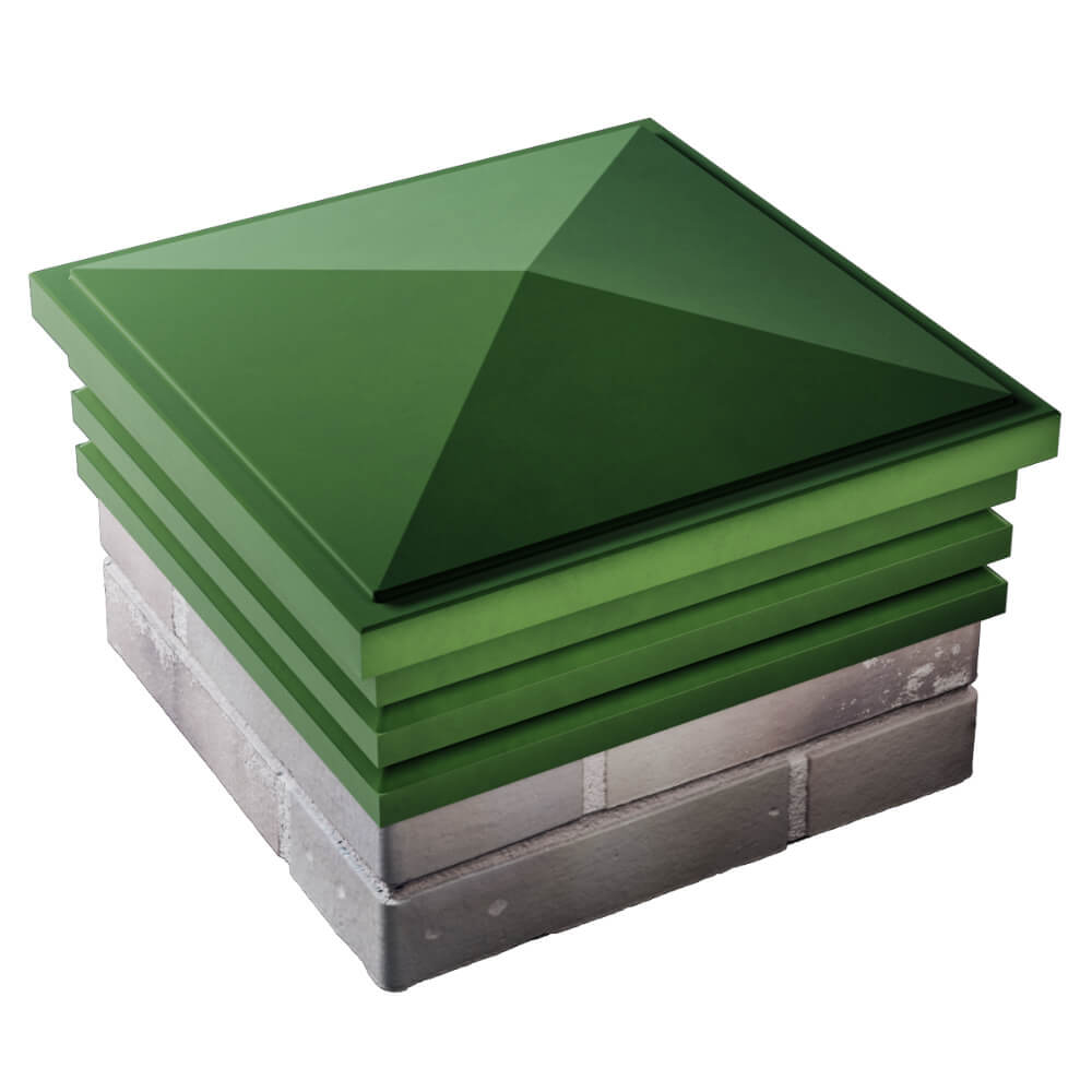 Колпак Zking Бона ХайТек Зеленый на столб 1.5х1.5 кирпича (385х385мм) в Бийске фото