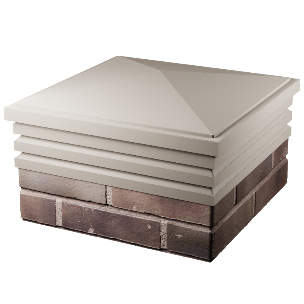 Колпак Zking Бона ХайТек Бежевый на столб 2х2 кирпича (513х513мм) в Бийске фото