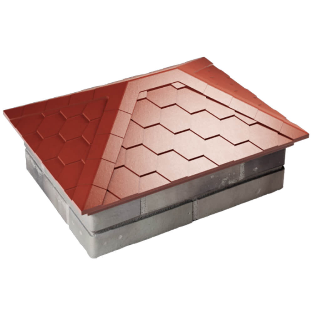 Колпак Zking Эверест Красный на столб 2х1.5 кирпича (520х390мм) Бийск фото