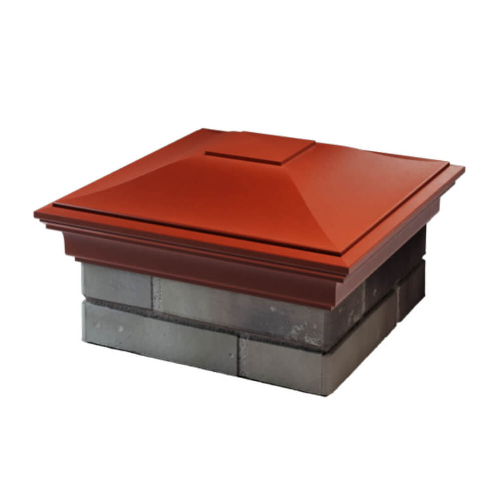 Колпак Zking Монблан Красный на столб 1.5х1.5 еврокирпича 0.7НФ (355х355мм) в Бийске фото