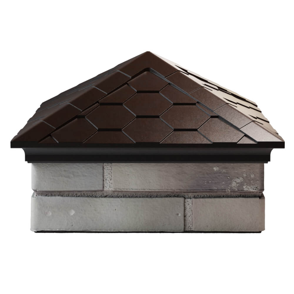 Колпак Zking Эверест Коричневый на столб 1.5х1.5 кирпича (390х390мм) Бийск фото