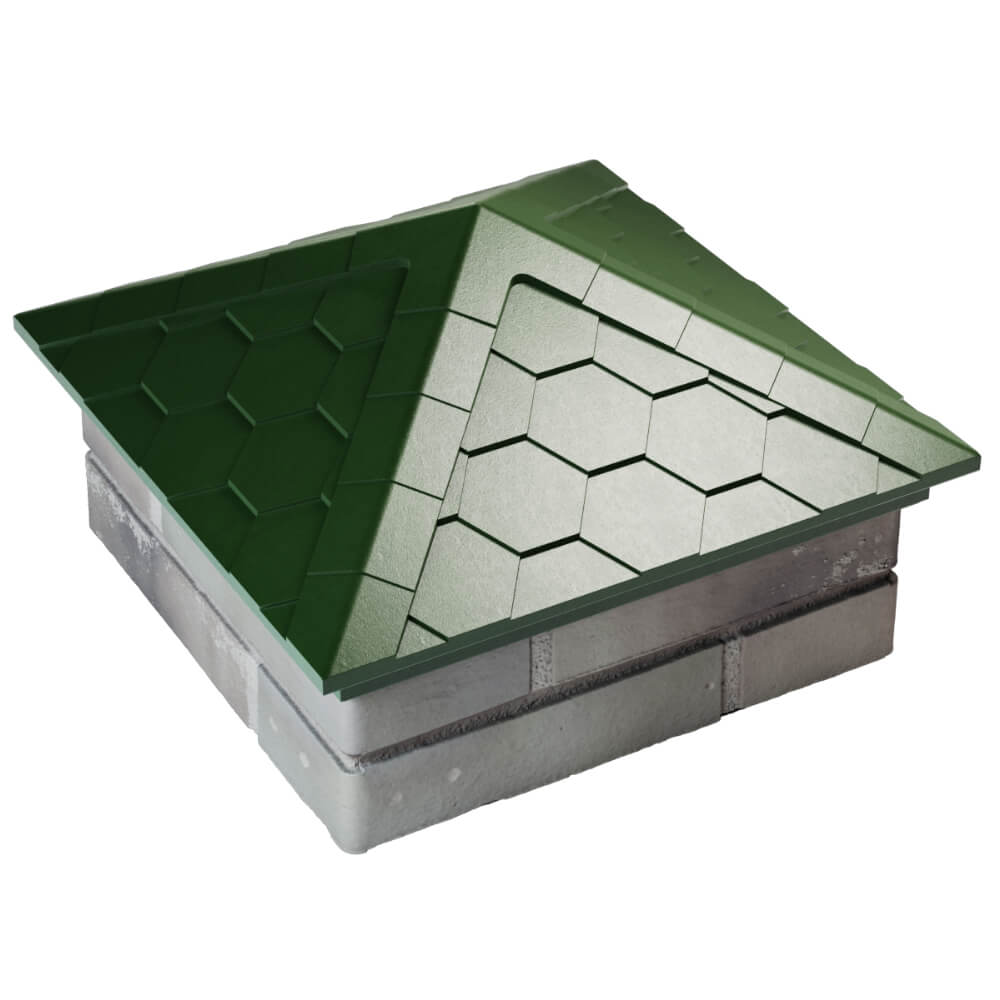 Колпак Zking Эверест Зеленый на столб 1.5х1.5 кирпича (390х390мм) в Бийске фото