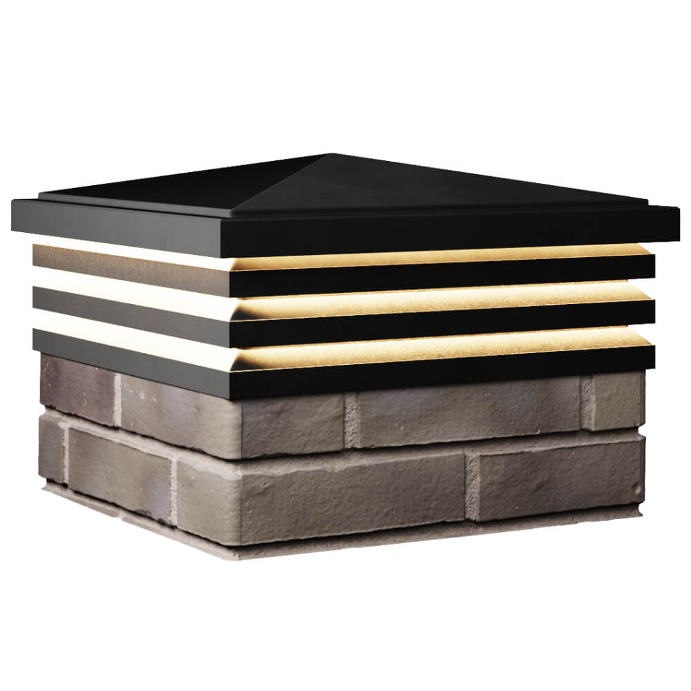 Колпак Zking Бона ХайТек Черный на столб 1.5х1.5 кирпича (385х385мм) с подсветкой в Бийске фото