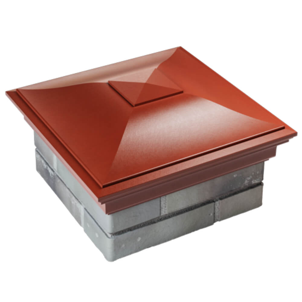 Колпак Zking Монблан Красный на столб 1.5х1.5 кирпича (385х385мм) в Бийске фото