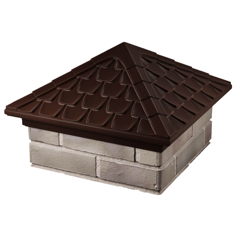 Колпак Zking Эльбрус Коричневый на столб 1.5х1.5 кирпича (385х385мм) в Бийске фото