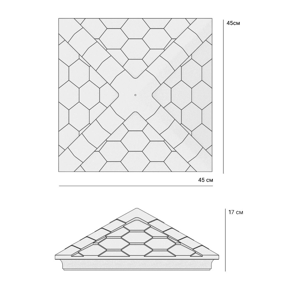 Колпак Zking Эверест Бежевый на столб 1.5х1.5 кирпича (390х390мм) в Бийске фото