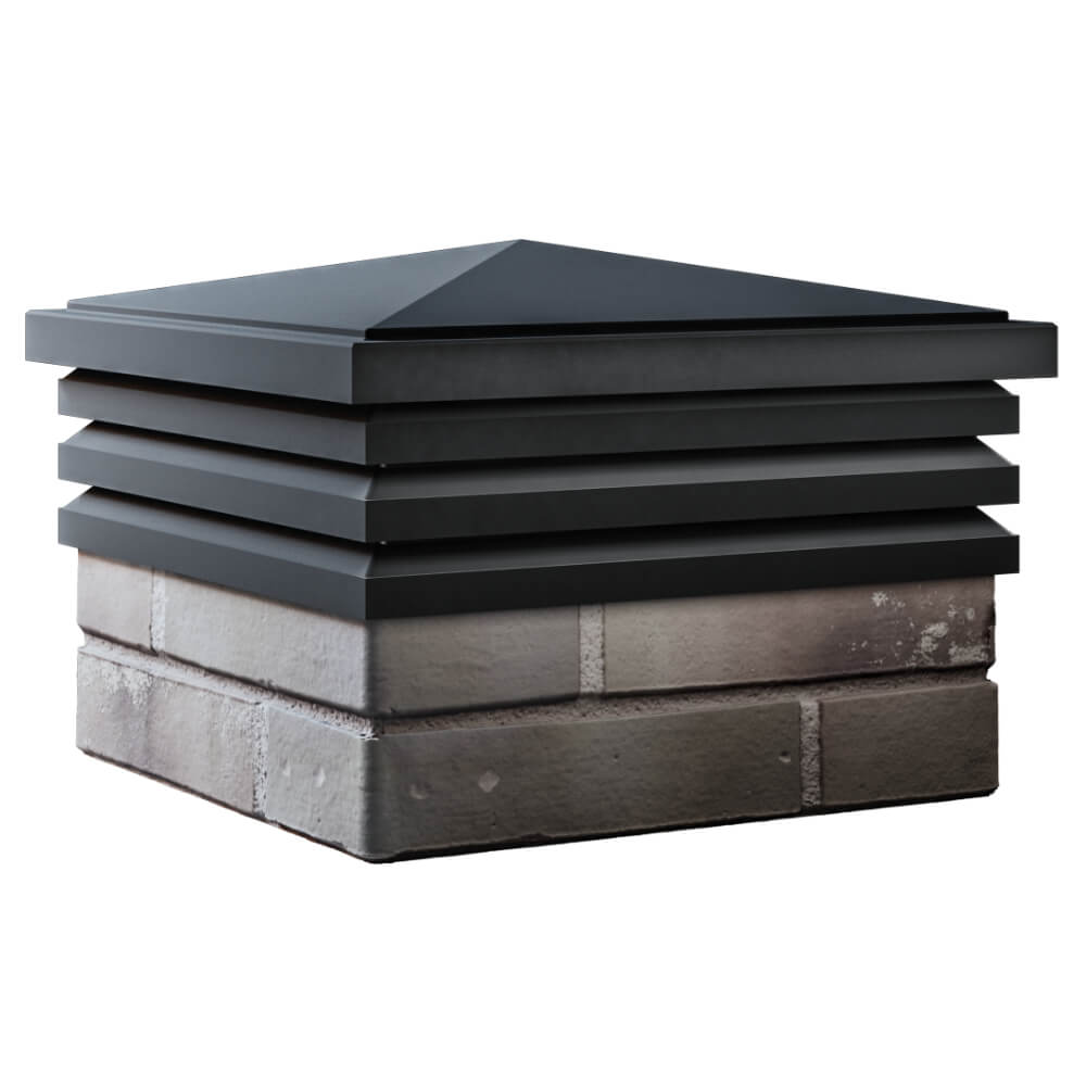 Колпак Zking Бона ХайТек Черный на столб 1.5х1.5 кирпича (385х385мм) в Бийске фото