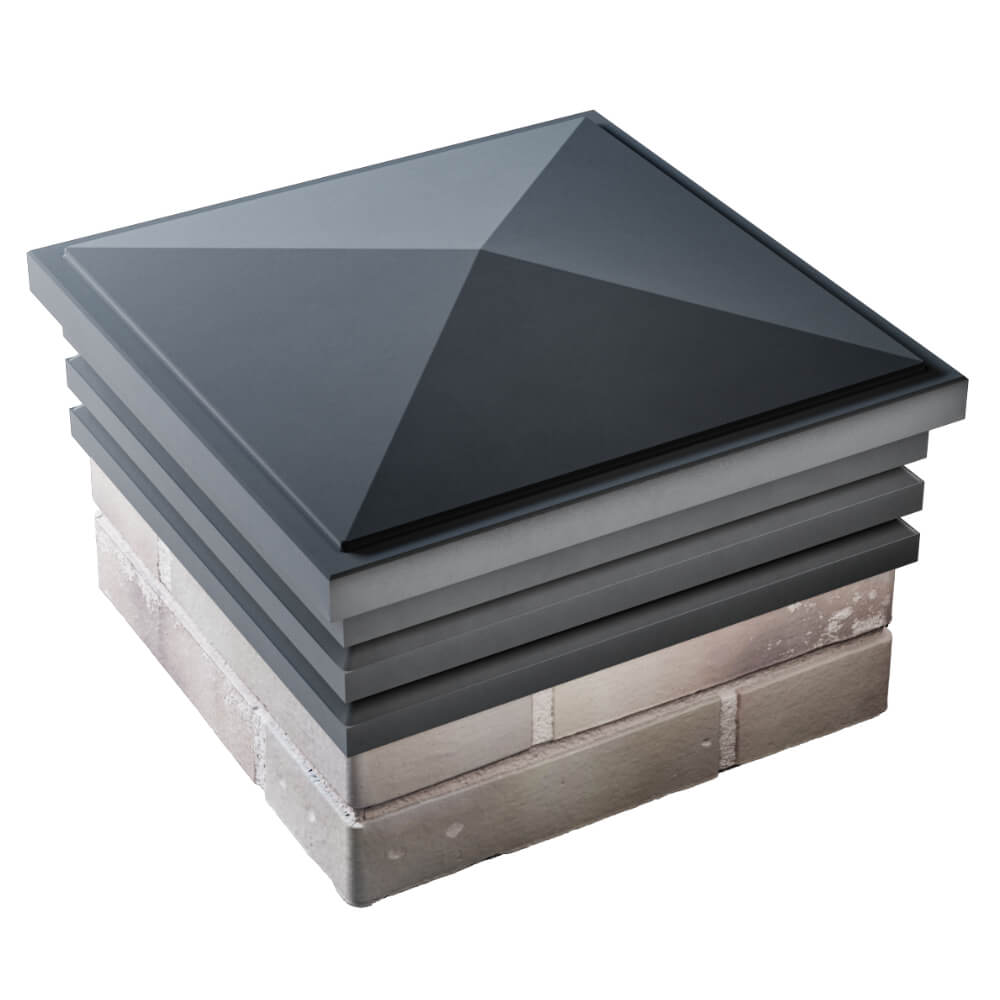 Колпак Zking Бона ХайТек Серый на столб 1.5х1.5 кирпича (385х385мм) в Бийске фото