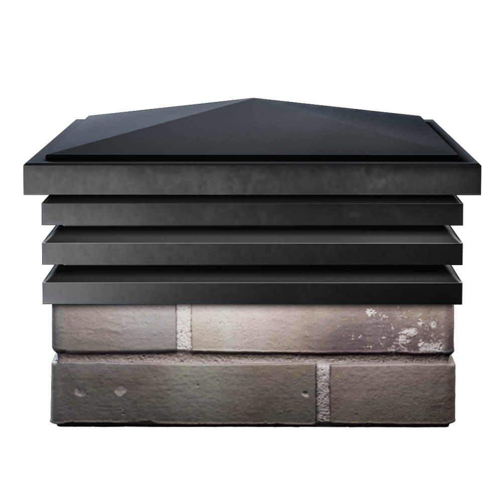 Колпак Zking Бона ХайТек Черный на столб 1.5х1.5 кирпича (385х385мм) Бийск фото