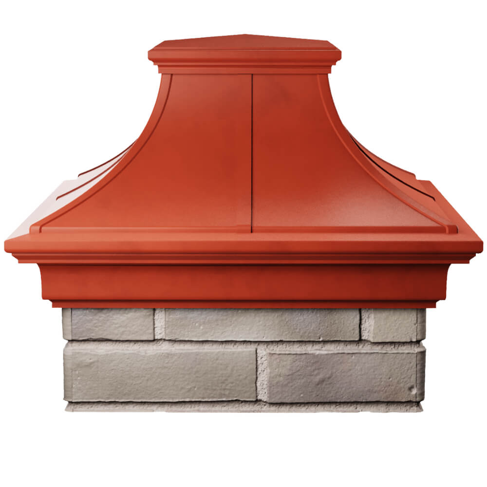 Колпак Zking Монблан Премиум Красный на столб 1.5х1.5 кирпича (385х385мм) Бийск фото