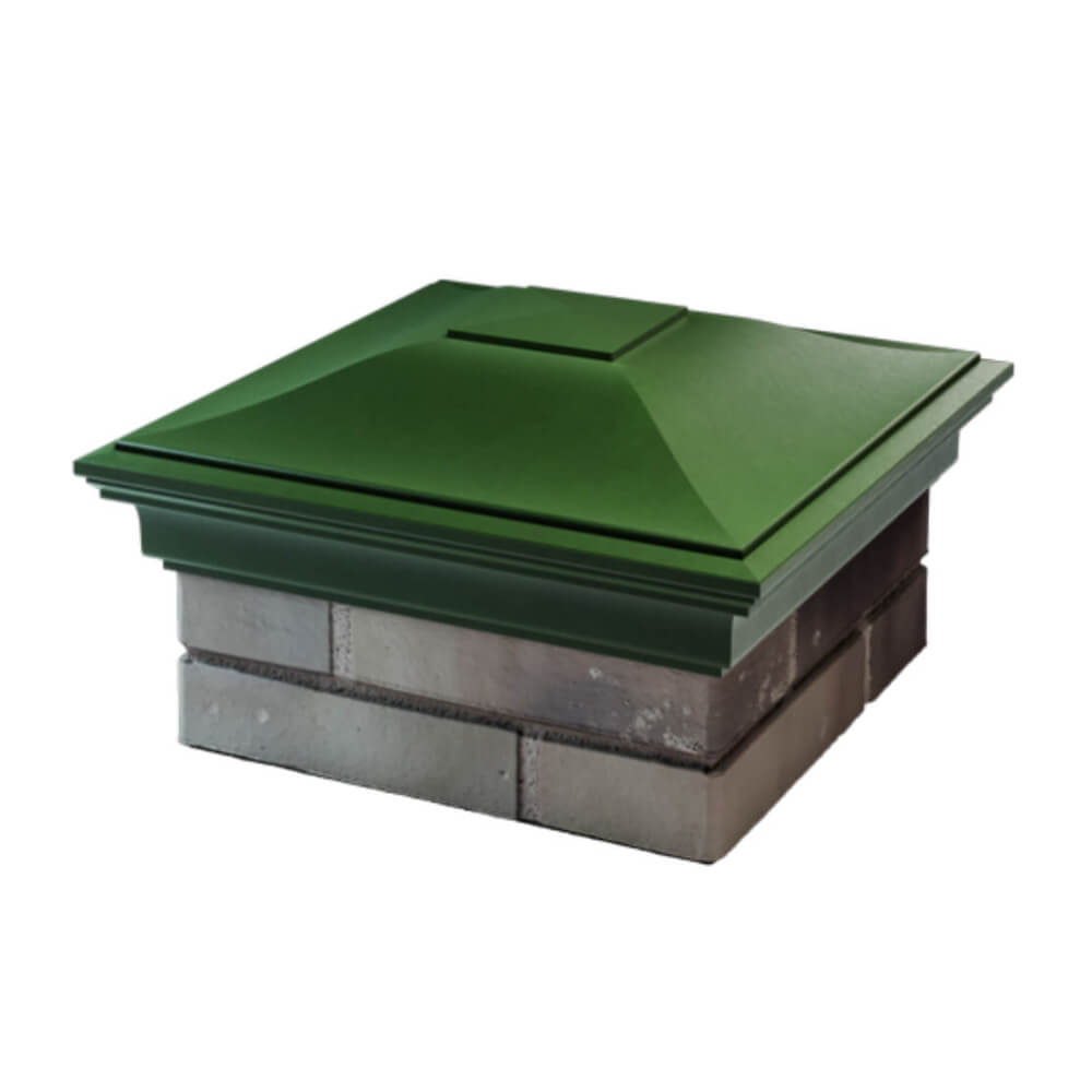 Колпак Zking Монблан Зеленый на столб 1.5х1.5 еврокирпича 0.7НФ (355х355мм) в Бийске фото