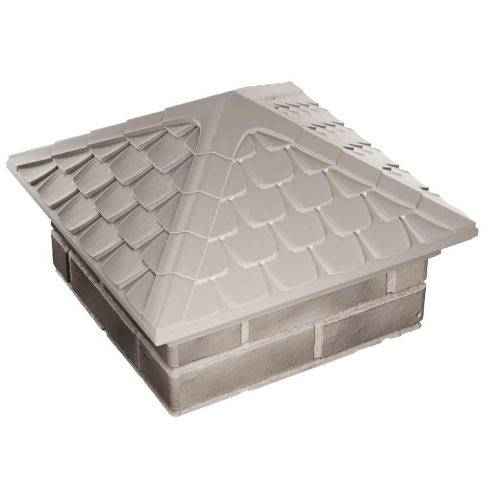 Колпак Zking Эльбрус Бежевый на столб 1.5х1.5 кирпича (385х385мм) в Бийске фото