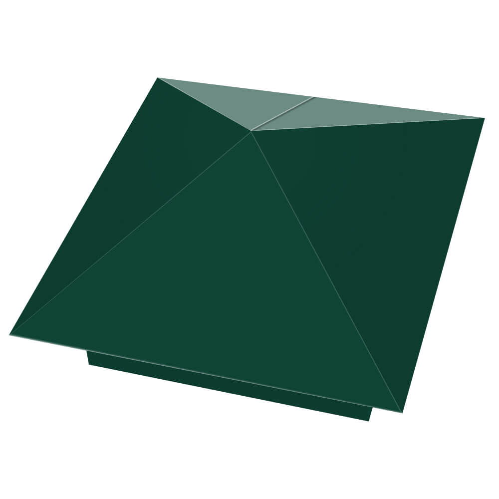 Колпак металлический 390х390мм RAL6005 Зеленый Мох заборный Бийск фото