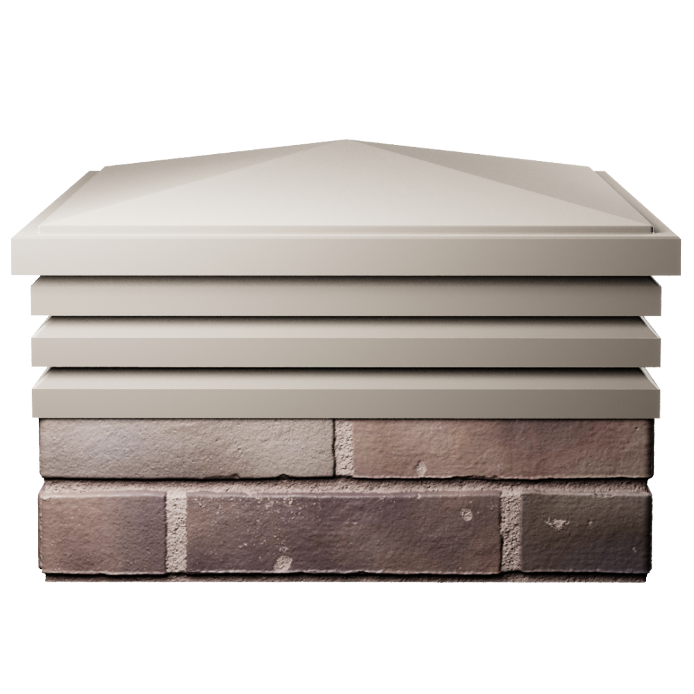 Колпак Zking Бона ХайТек Бежевый на столб 2х2 кирпича (513х513мм) Бийск фото