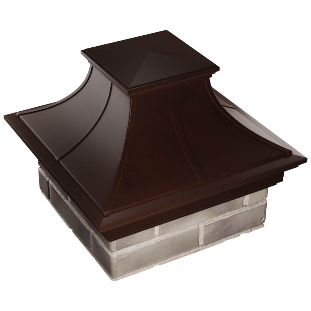 Колпак Zking Монблан Премиум Коричневый на столб 1.5х1.5 кирпича (385х385мм) в Бийске фото