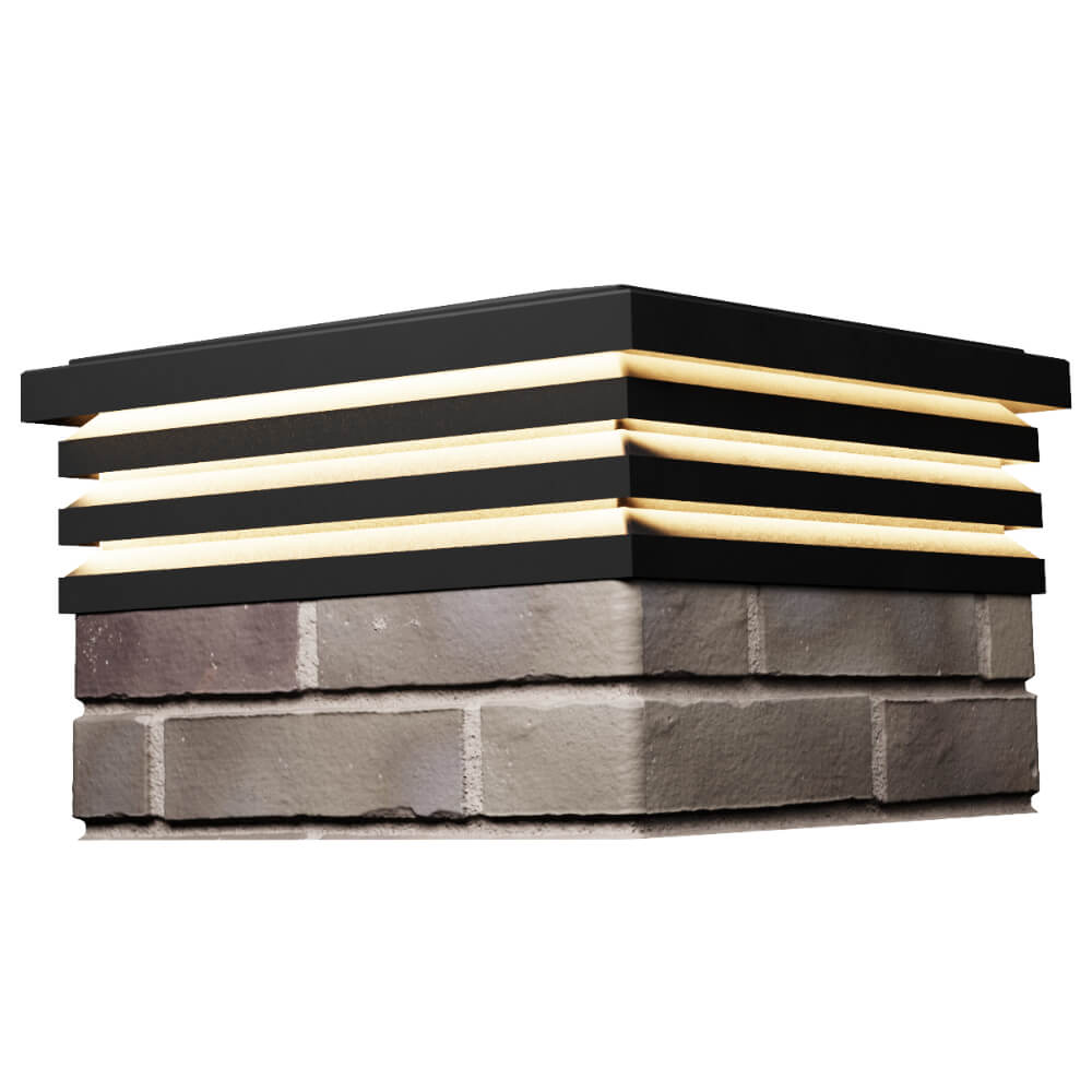 Колпак Zking Бона ХайТек Черный на столб 1.5х1.5 кирпича (385х385мм) с подсветкой в Бийске фото