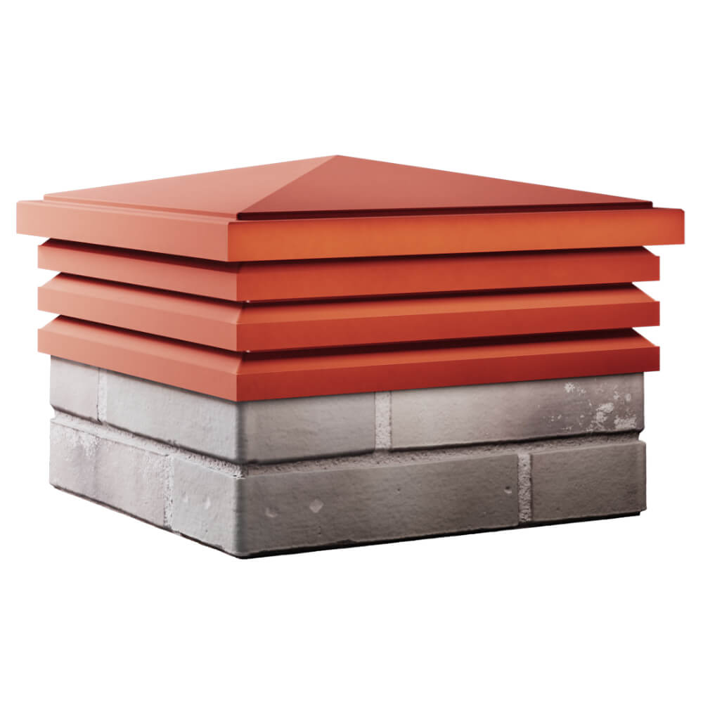 Колпак Zking Бона ХайТек Красный на столб 1.5х1.5 кирпича (385х385мм) в Бийске фото