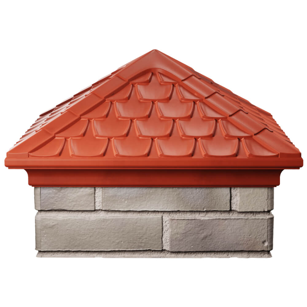 Колпак Zking Эльбрус Красный на столб 1.5х1.5 кирпича (385х385мм) Бийск фото