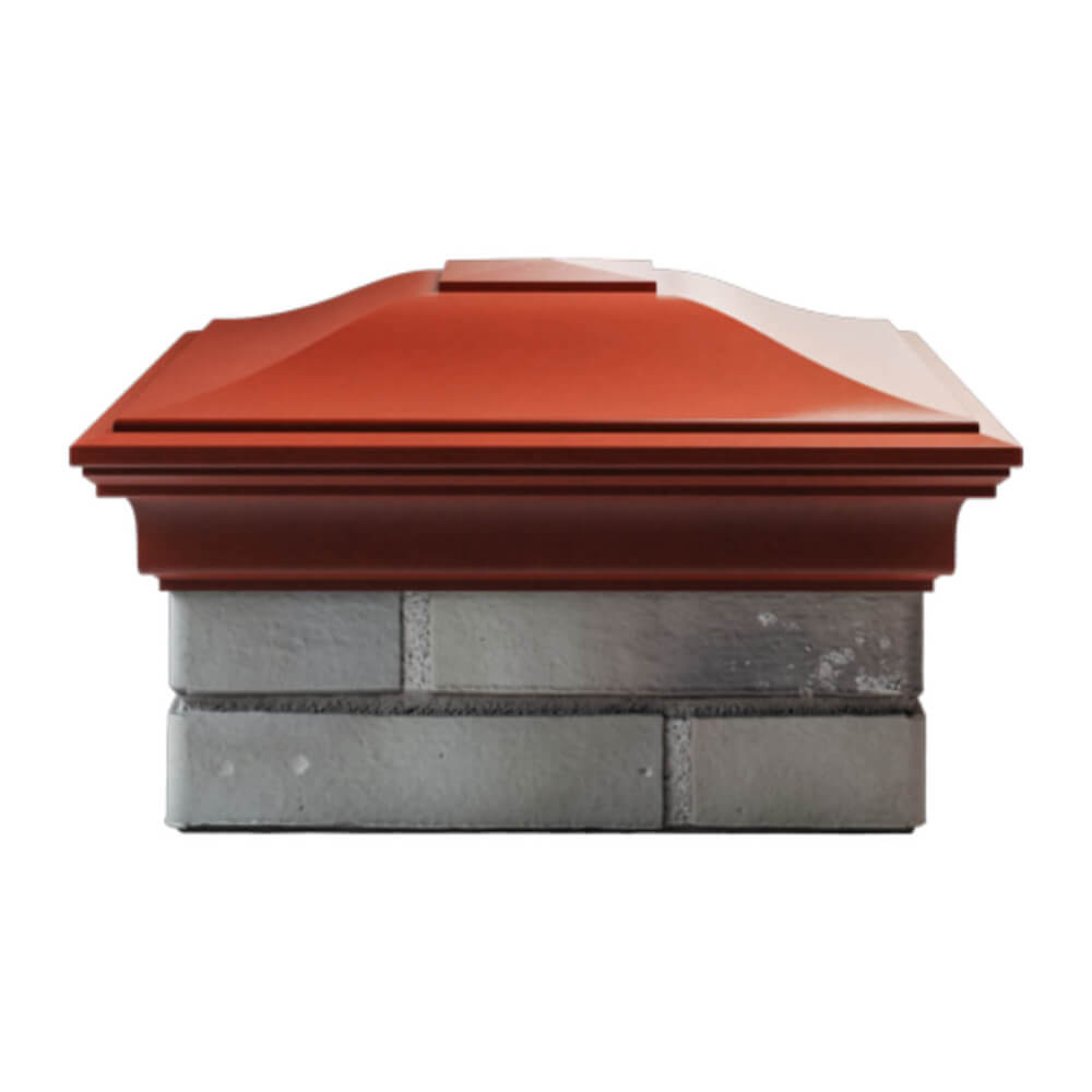 Колпак Zking Монблан Красный на столб 1.5х1.5 еврокирпича 0.7НФ (355х355мм) Бийск фото