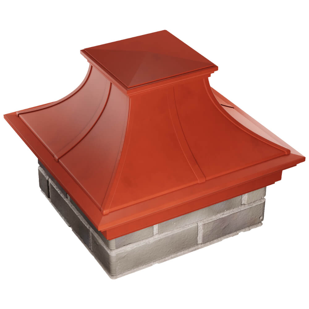 Колпак Zking Монблан Премиум Красный на столб 1.5х1.5 кирпича (385х385мм) в Бийске фото