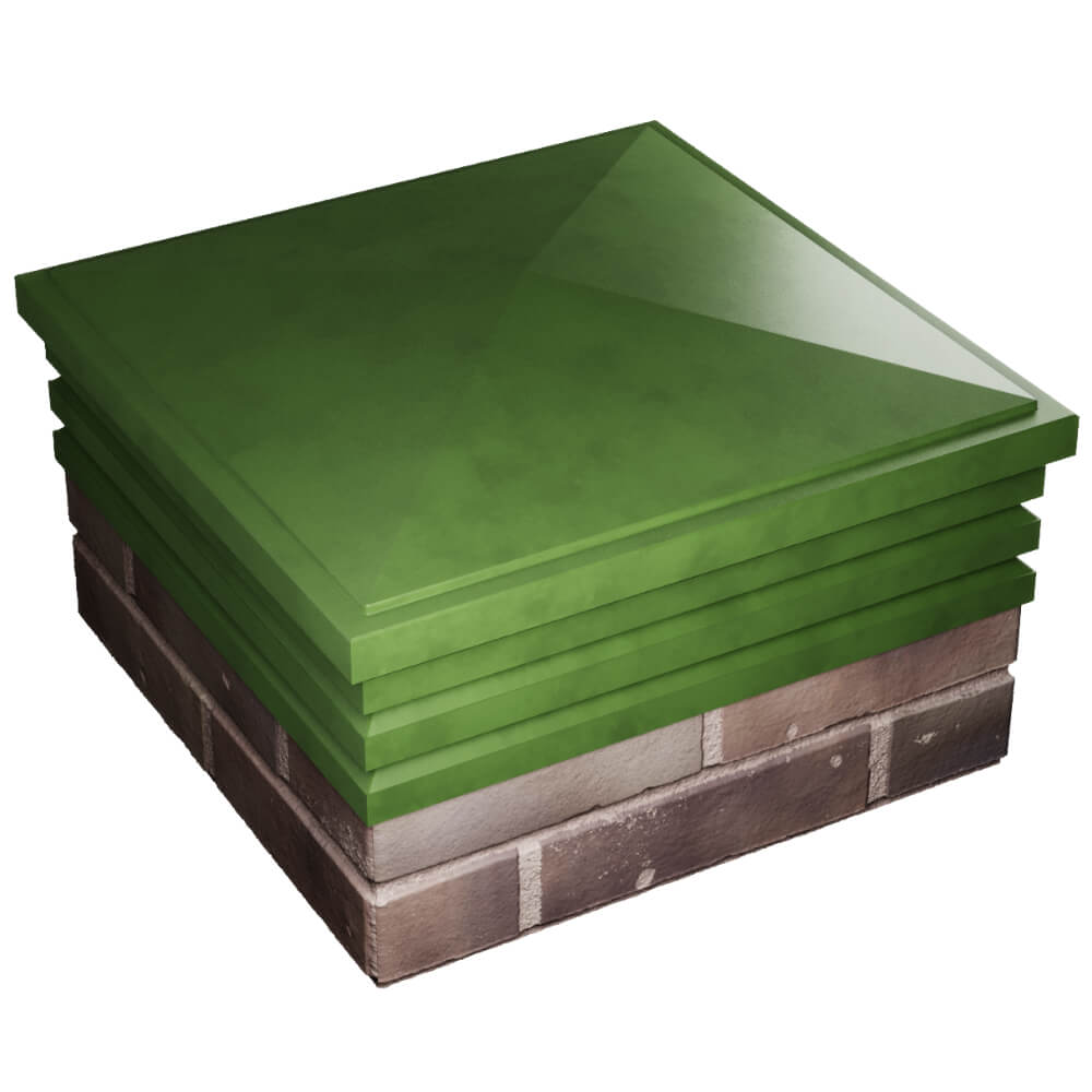 Колпак Zking Бона ХайТек Зеленый на столб 2х2 кирпича (513х513мм) в Бийске фото