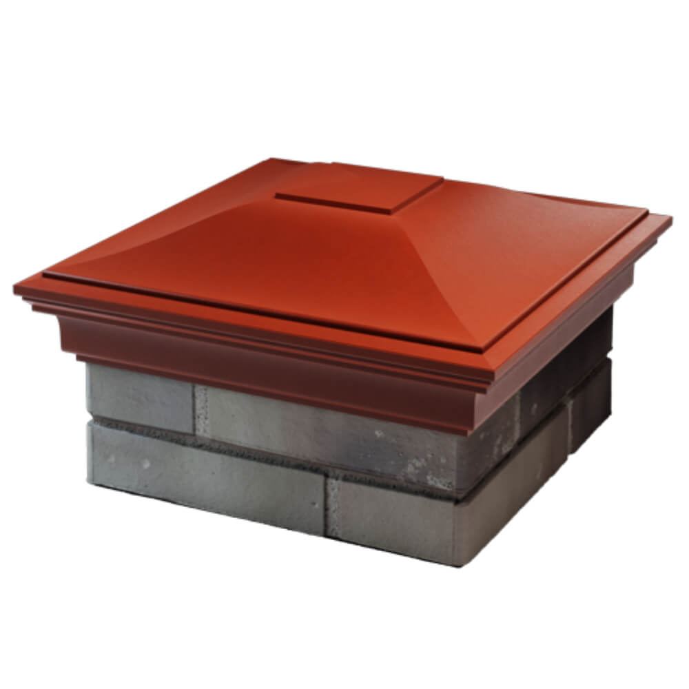 Колпак Zking Монблан Красный на столб 1.5х1.5 кирпича (385х385мм) в Бийске фото