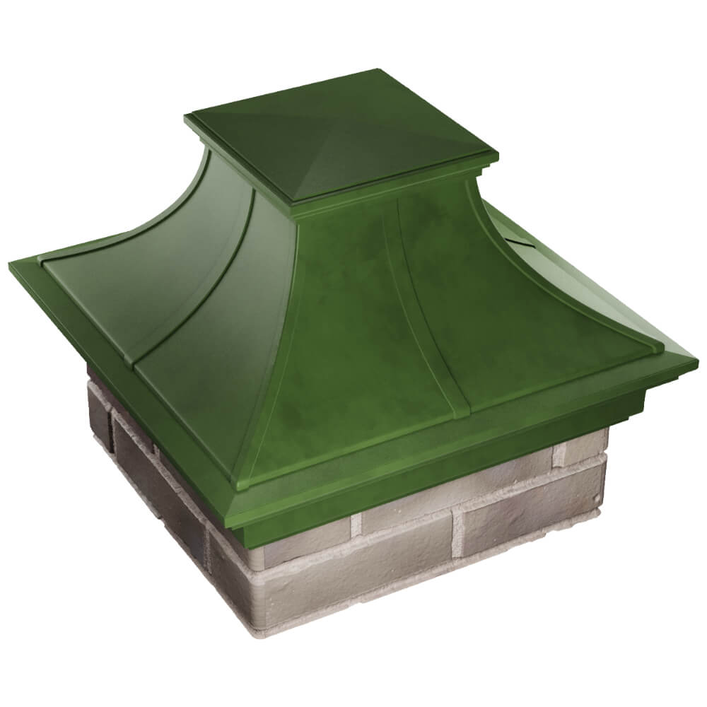 Колпак Zking Монблан Премиум Зеленый на столб 1.5х1.5 кирпича (385х385мм) в Бийске фото