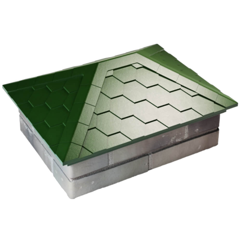 Колпак Zking Эверест Зеленый на столб 2х1.5 кирпича (520х390мм) Бийск фото