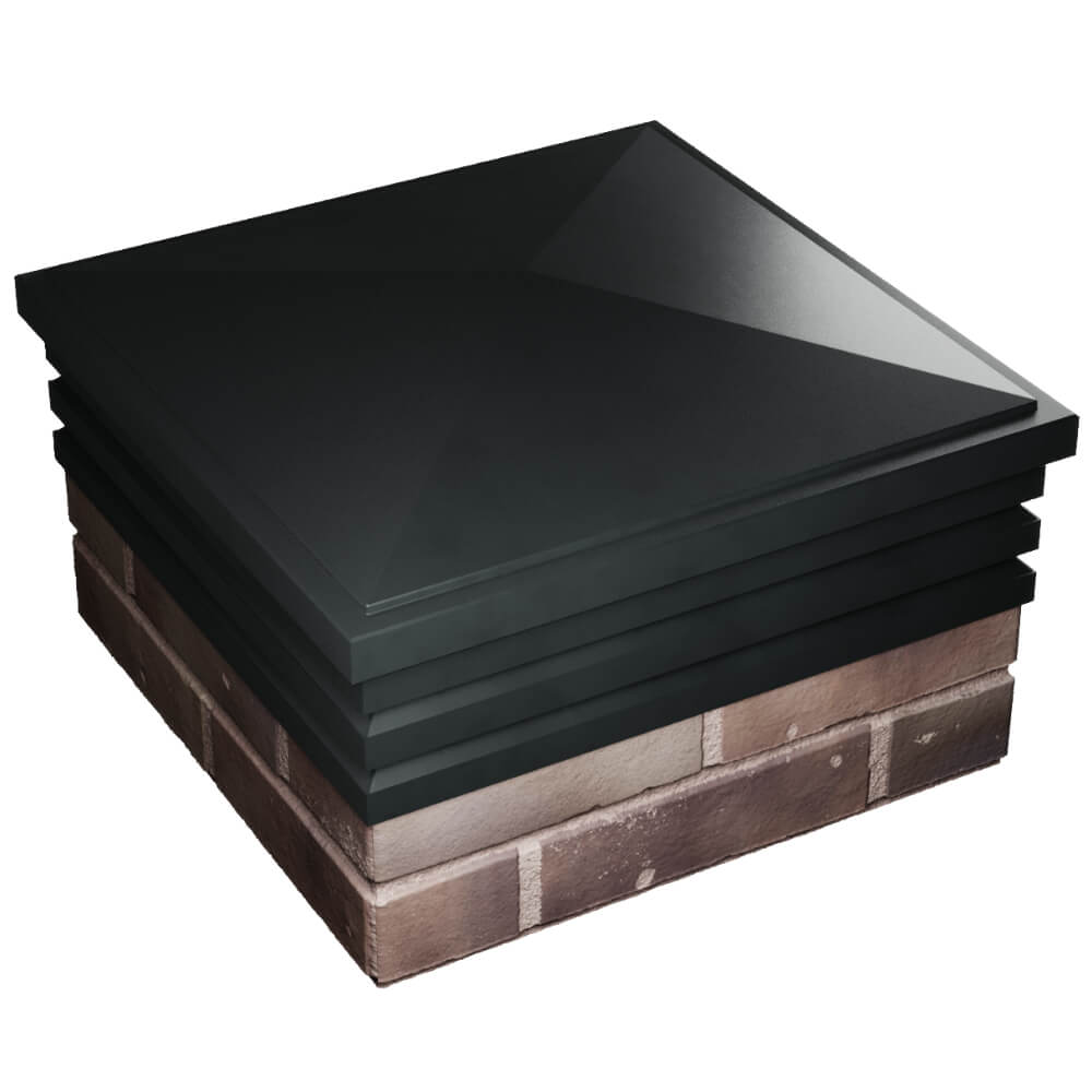 Колпак Zking Бона ХайТек Черный на столб 2х2 кирпича (513х513мм) в Бийске фото