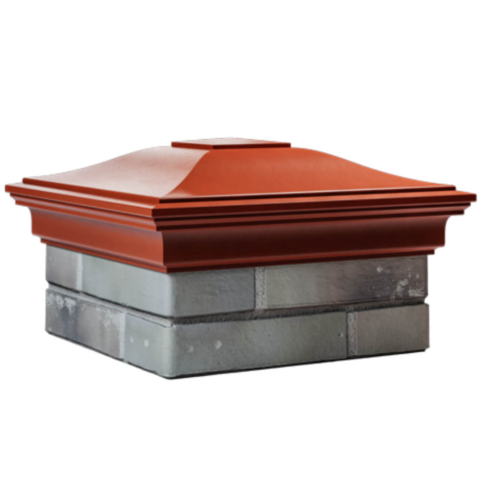 Колпак Zking Монблан Красный на столб 1.5х1.5 кирпича (385х385мм) в Бийске фото