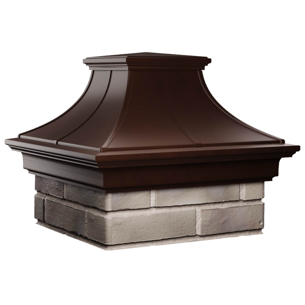 Колпак Zking Монблан Премиум Коричневый на столб 1.5х1.5 кирпича (385х385мм) в Бийске фото