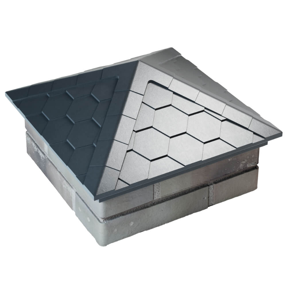 Колпак Zking Эверест Серый на столб 1.5х1.5 кирпича (390х390мм) в Бийске фото