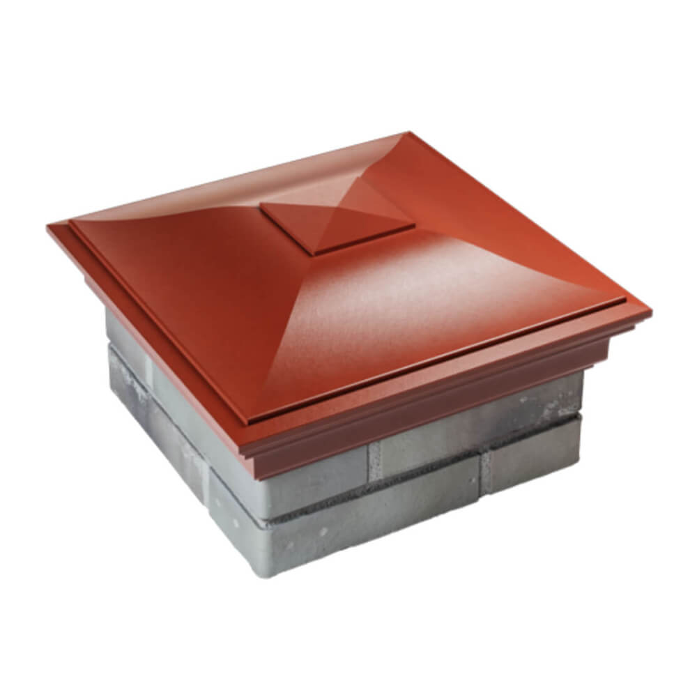 Колпак Zking Монблан Красный на столб 1.5х1.5 еврокирпича 0.7НФ (355х355мм) в Бийске фото