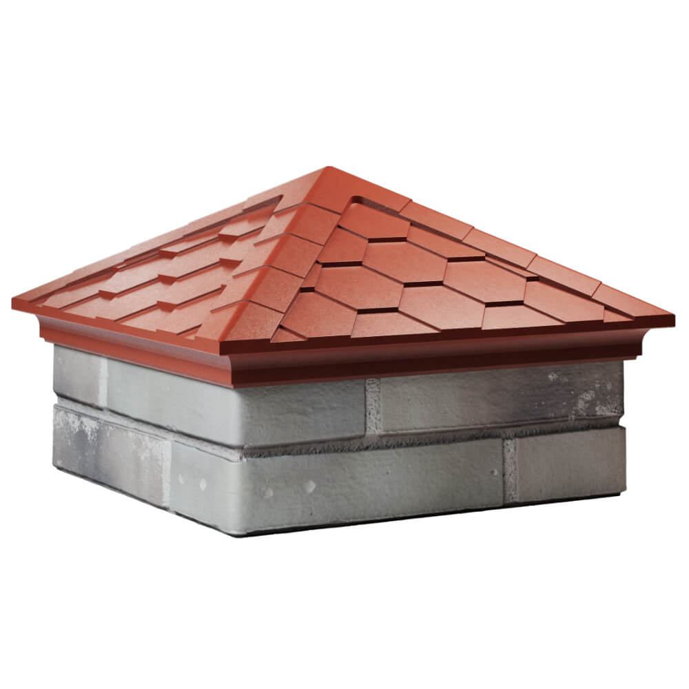 Колпак Zking Эверест Красный на столб 1.5х1.5 кирпича (390х390мм) в Бийске фото