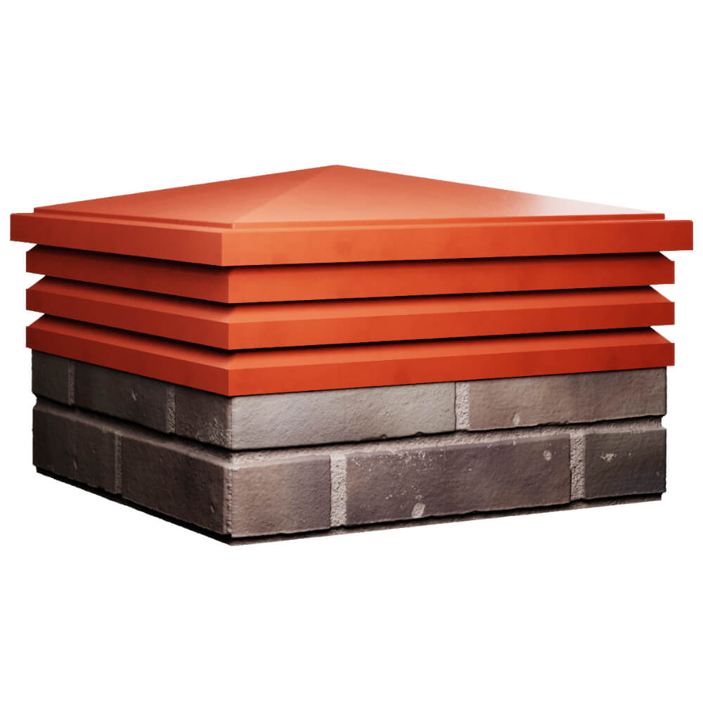 Колпак Zking Бона ХайТек Красный на столб 2х2 кирпича (513х513мм) в Бийске фото