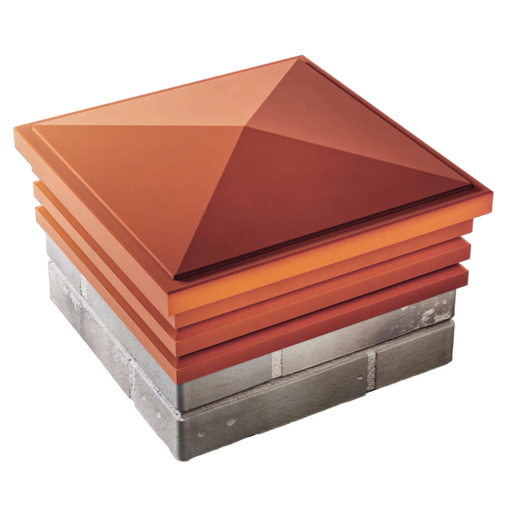 Колпак Zking Бона ХайТек Красный на столб 1.5х1.5 кирпича (385х385мм) в Бийске фото