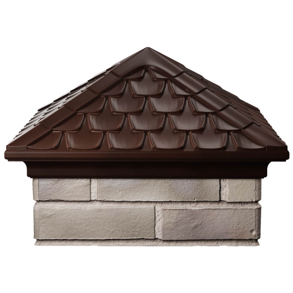 Колпак Zking Эльбрус Коричневый на столб 1.5х1.5 кирпича (385х385мм) Бийск фото