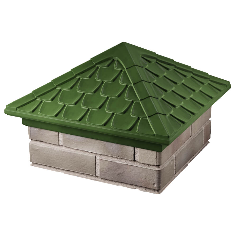 Колпак Zking Эльбрус Зеленый на столб 1.5х1.5 кирпича (385х385мм) в Бийске фото