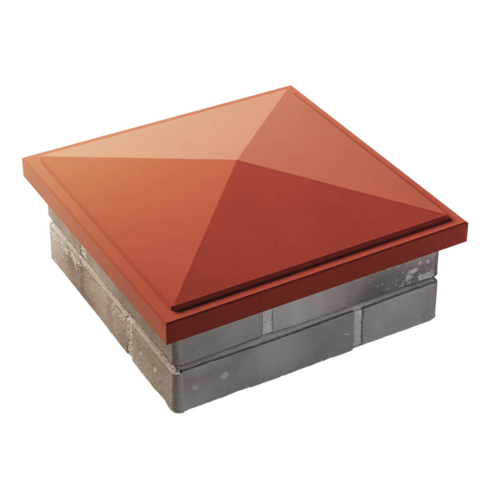 Колпак Zking БонаМоно Красный на столб 1.5х1.5 кирпича (385х385, 400х400мм) в Бийске фото