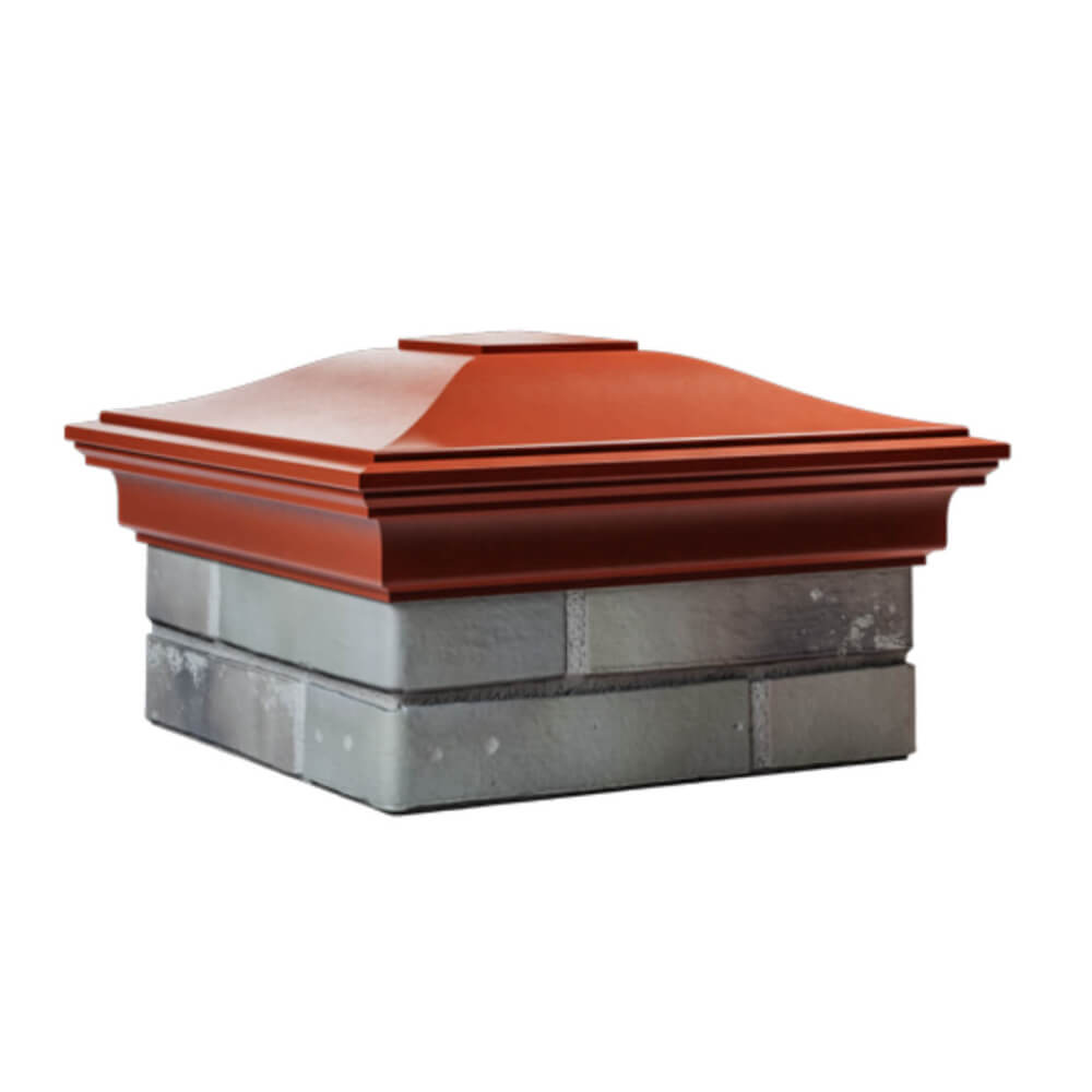 Колпак Zking Монблан Красный на столб 1.5х1.5 еврокирпича 0.7НФ (355х355мм) в Бийске фото