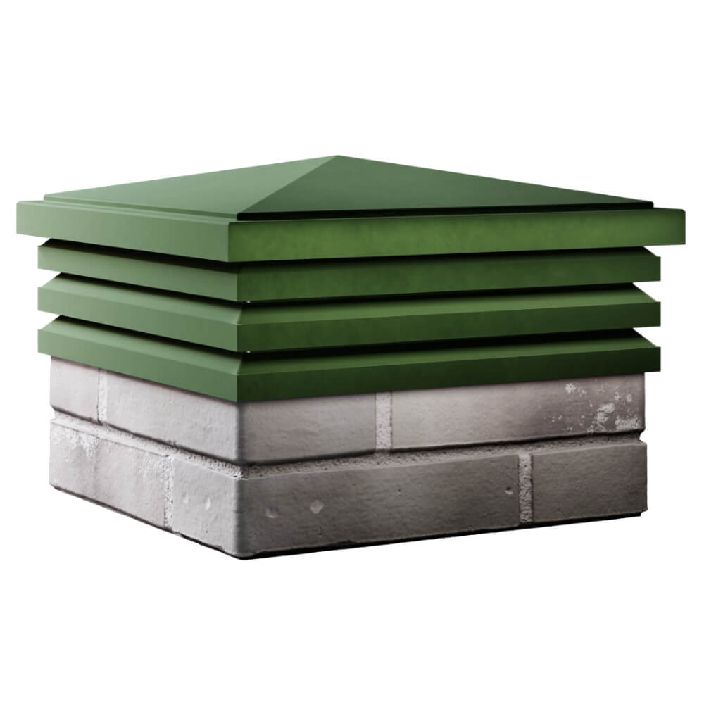 Колпак Zking Бона ХайТек Зеленый на столб 1.5х1.5 кирпича (385х385мм) в Бийске фото