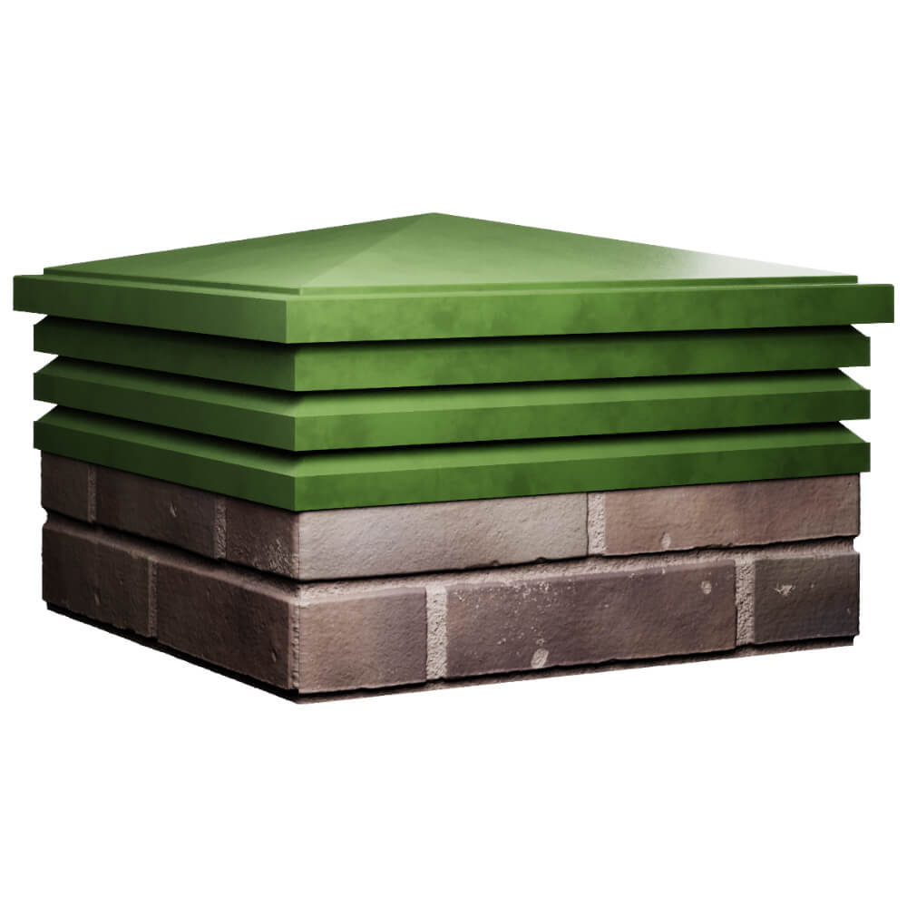 Колпак Zking Бона ХайТек Зеленый на столб 2х2 кирпича (513х513мм) в Бийске фото